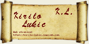 Kirilo Lukić vizit kartica